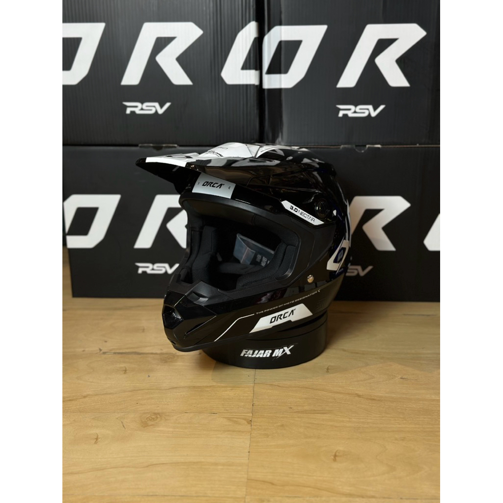 HELM ORCA X RSV NECTAR 3.0 Cross Supermoto Original-Black White