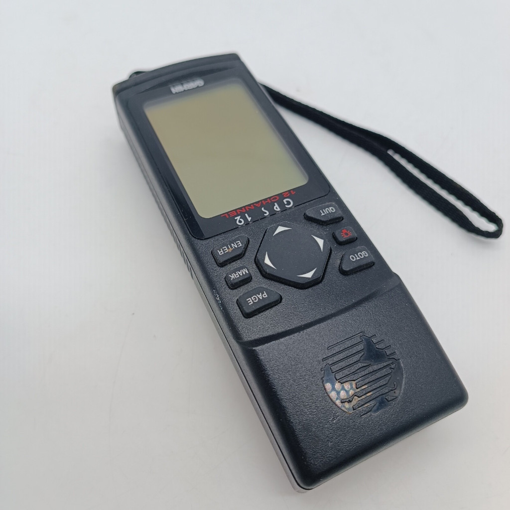 GARMIN GPS 12XL Bahan Bangunan Kondisi Cek Batre Nyala LCD Garis