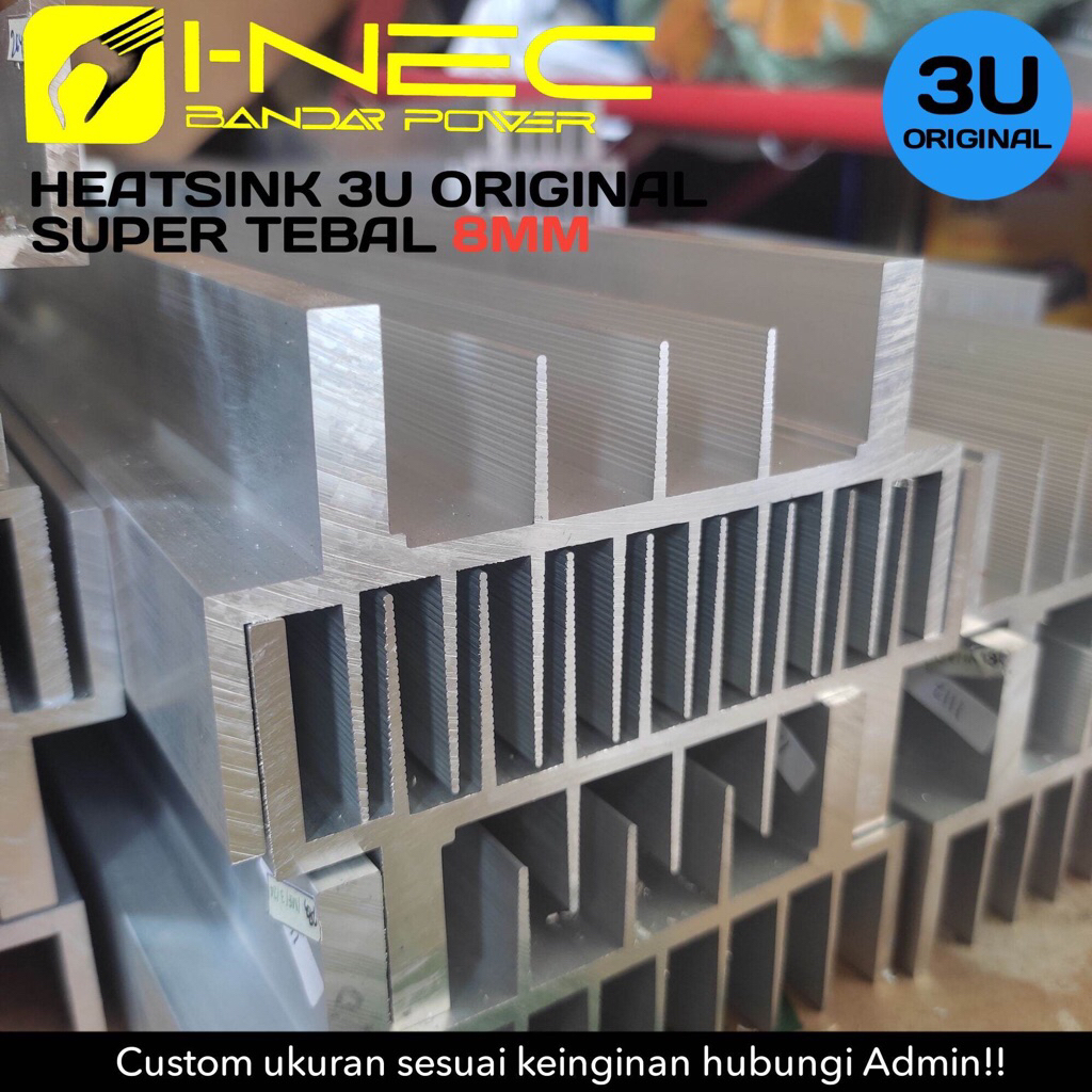 HEATSINK 3U WARNA PUTIH PANJANG 30cm , TEBAL 8mm