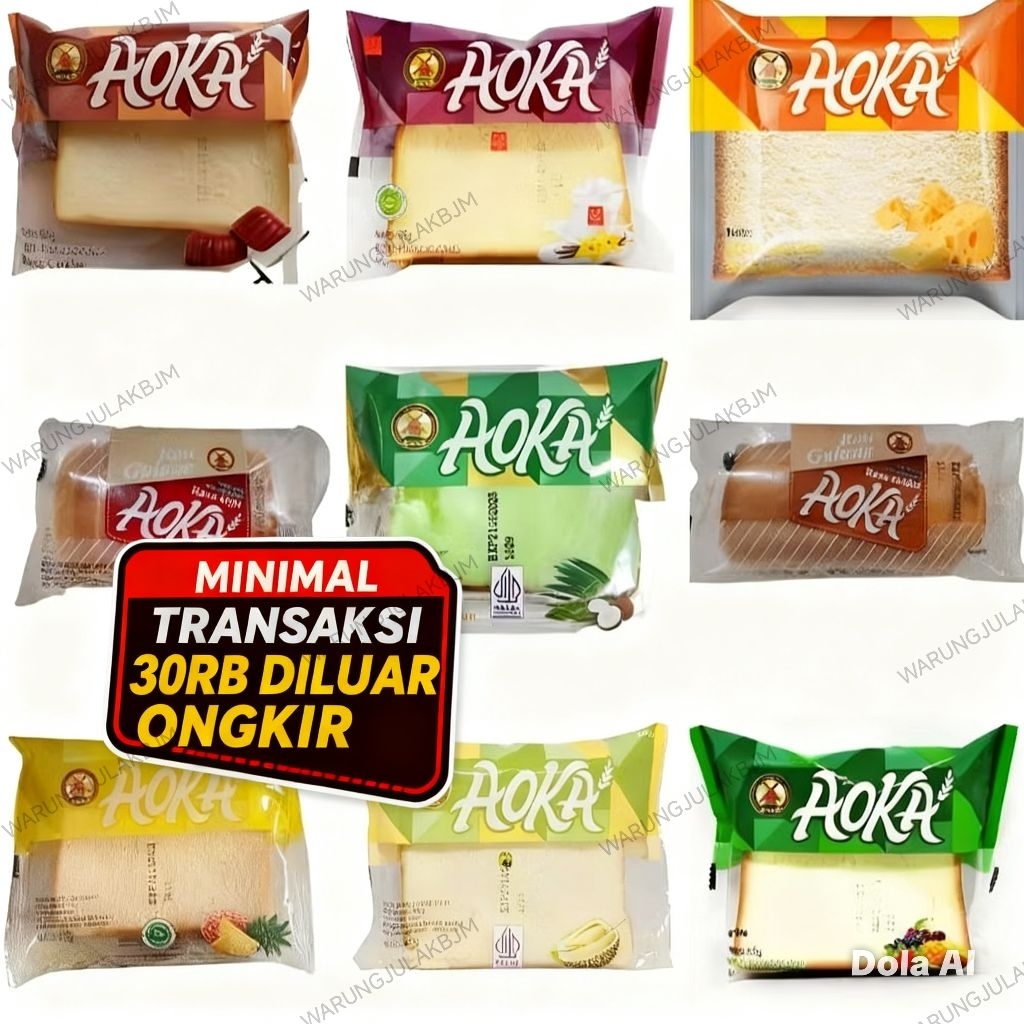 roti AOKA coklat, keju, vanila