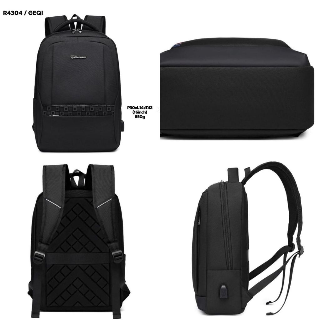Ready ransel USB BIAOWANG Import, Tas ransel cowok bahan tebal premium Quality #4304