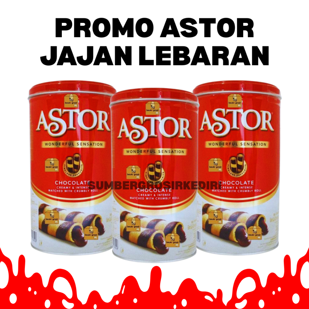 Astor Kaleng 330gr | Astor Cokelat Wafer Kaleng 330gr | Kue Kaleng Lebaran
