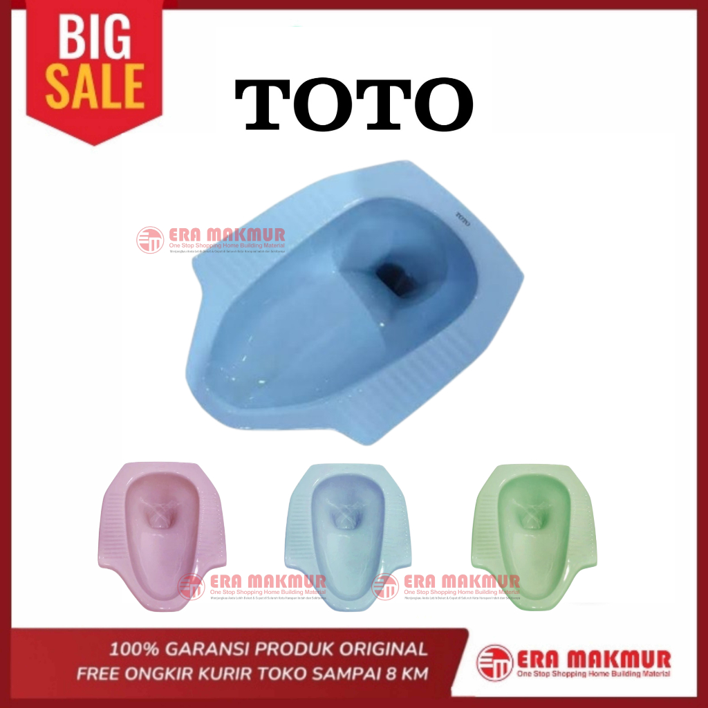 TOTO – Toilet Jongkok Ce7 Warna / Closet Jongkok / Squatting Toilet – Biru Hijau Pink