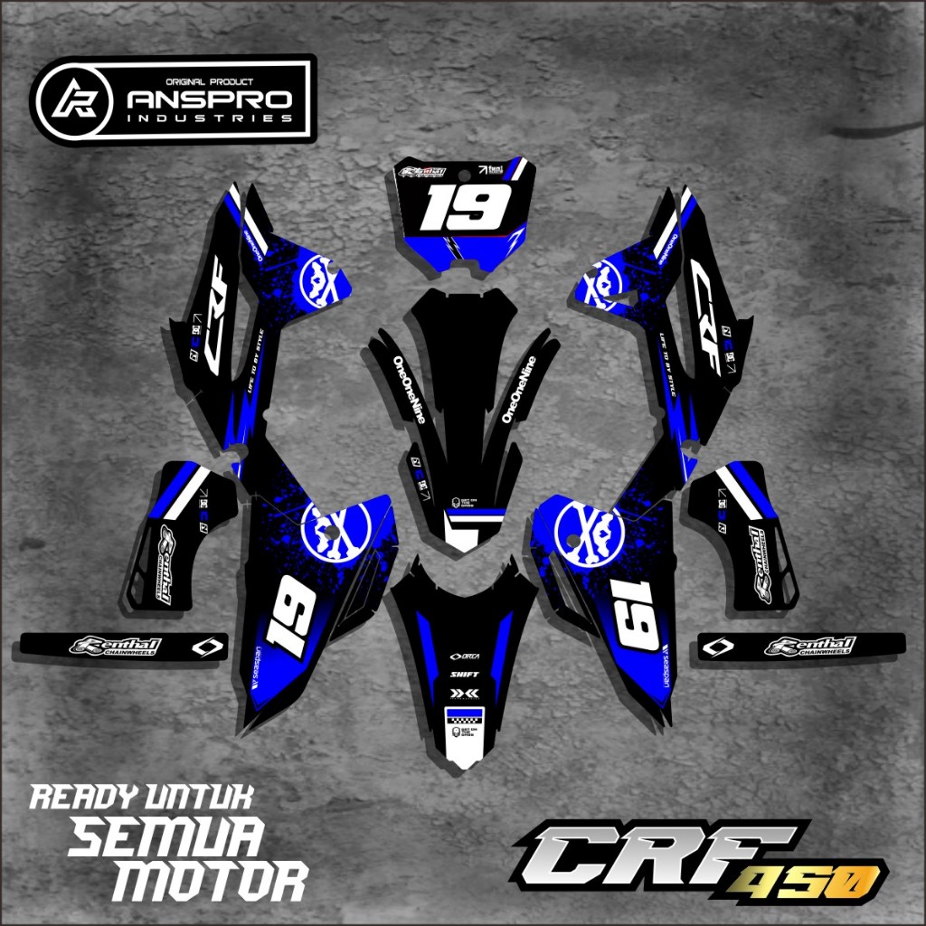 DECAL FULL BODY CRF 450 STIKER PELINDUNG BODY MOTOR CRF 450 FREE CUSTOM
