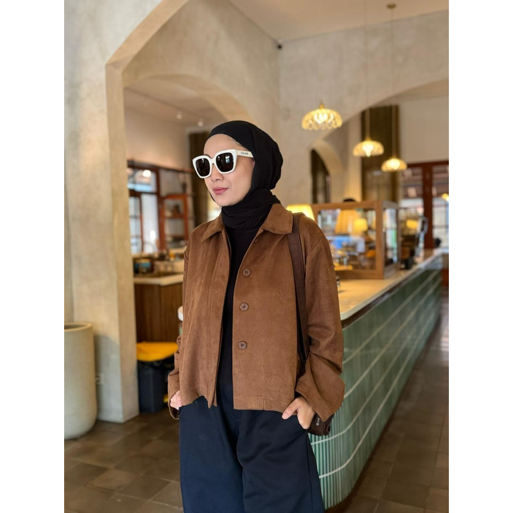 Jaket Sydney Jacket By Monel Bahan Suede  Premium Wanita