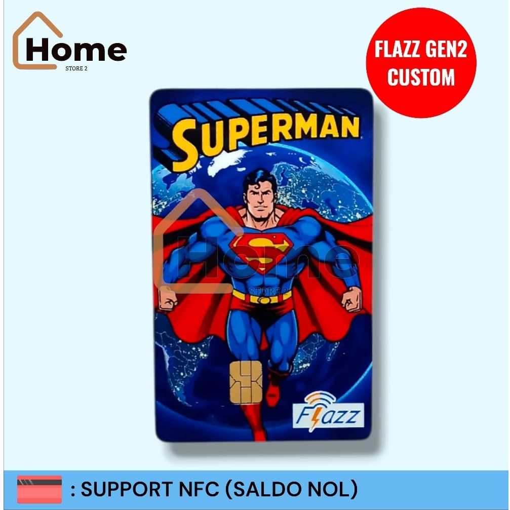KARTU ETOLL FLAZZ BCA GEN 2 CUSTOM SUPPORT NFC - SUPERMAN