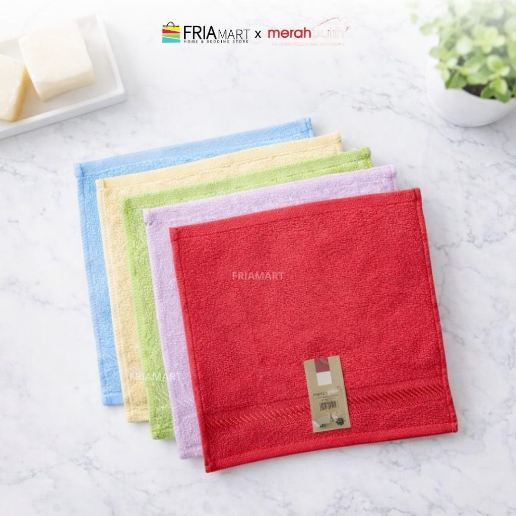 HANDUK MERAH PUTIH 30x30 / HANDUK MP SAPU TANGAN 30x30 / HANDUK MUKA
