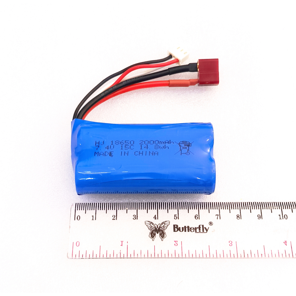 baterai li-ion 18650 7.4V 2000mAH 15C dean T rc car XINLEHONG 9136 9130 wltoys 144010 MN222 MJX H12Y