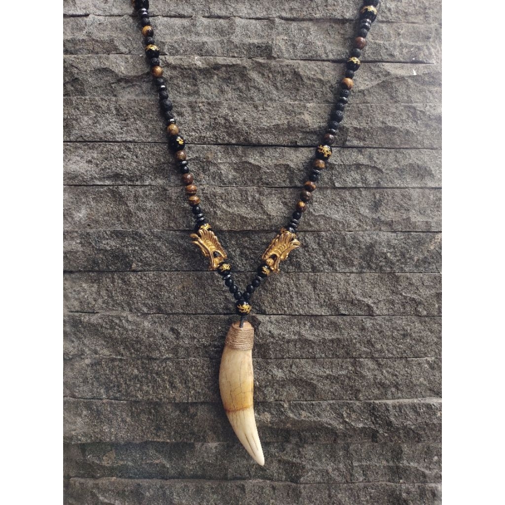 Kalung Naga Emas Liontin Taring Harimau Romo999 Acc