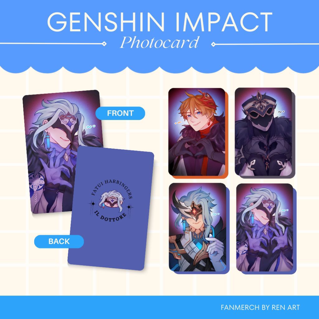 Photocard Fatui | Genshin Impact | Fanmerch by Ren_art