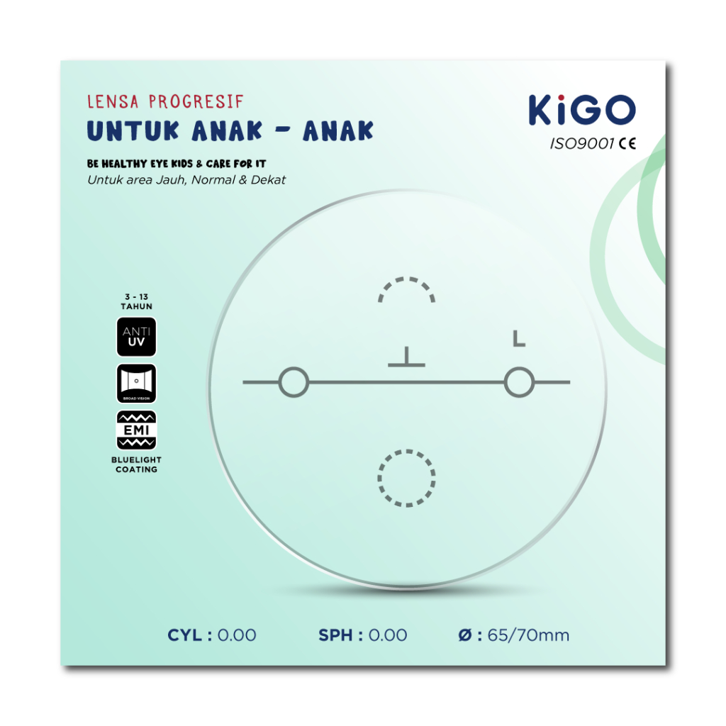 KIGO Lensa Progresif Kacamata Jarak Jauh/Dekat Kacamata/Antiradiasi/Antiblueray/Photocromic/Minus/Pl