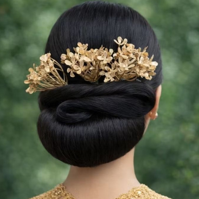 rambut palsu sintesis sanggul lavena jepit sirkam