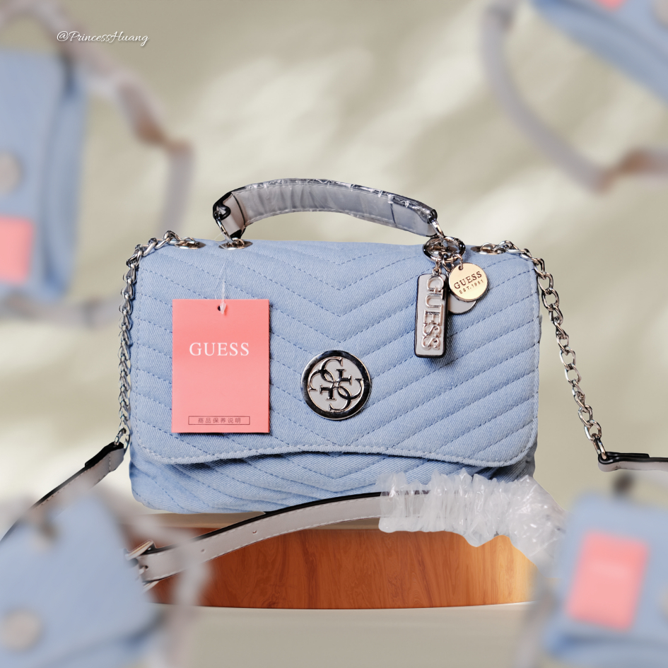 [Bag] Princesshuang28 - GU3SS Blakely Flap Denim Quilted Top Handel Shoulder Bag [Ready Stock]