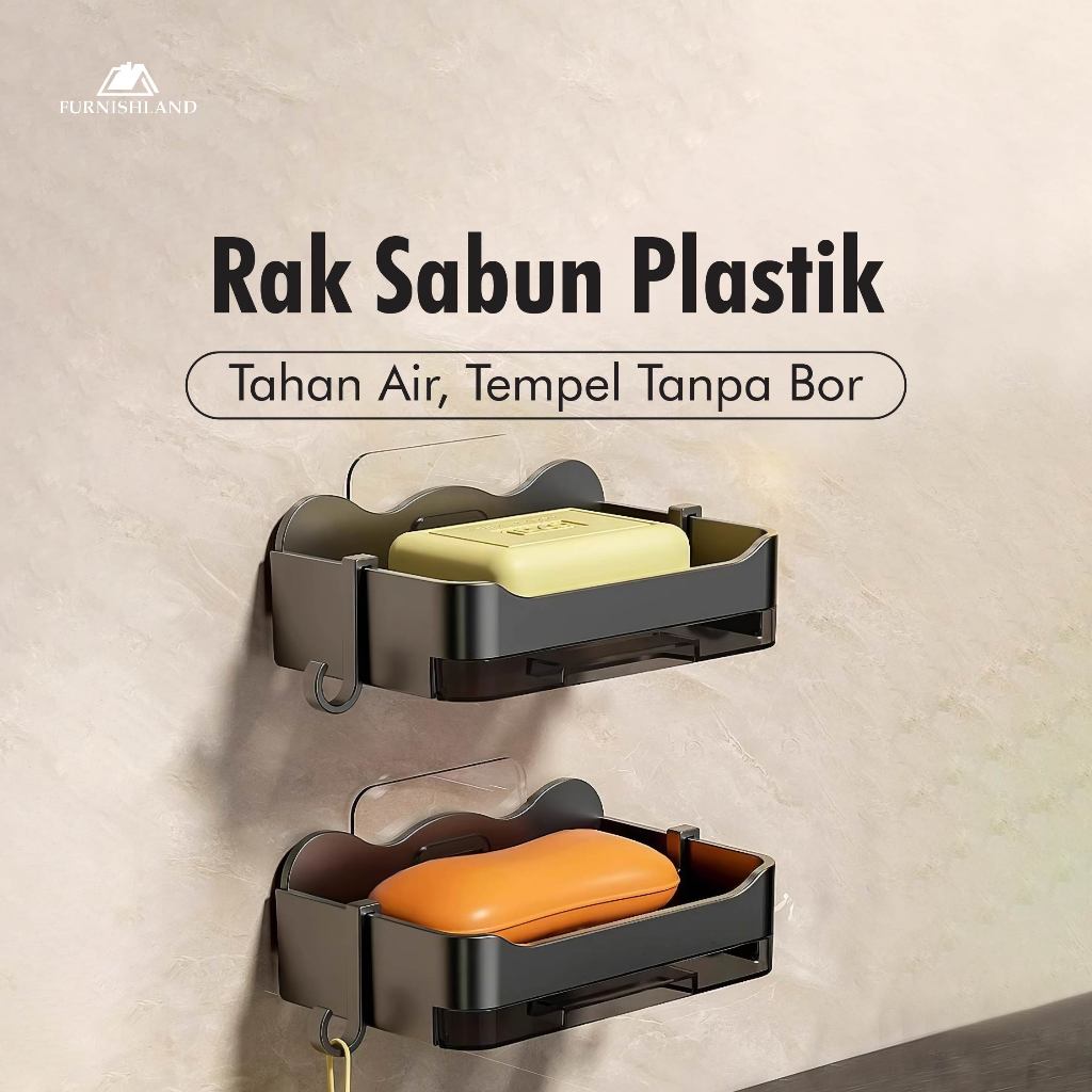 Tempat Sabun Plastik Batang Dinding Kamar Mandi -Wadah Sabun Dinding -Tempat Sabun Plastik Tanpa Bor