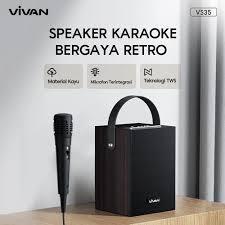 vivan vs35 speaker karaoke wood retro / speaker bluetooth vivan vs35 / speaker karaoke vivan vs35
