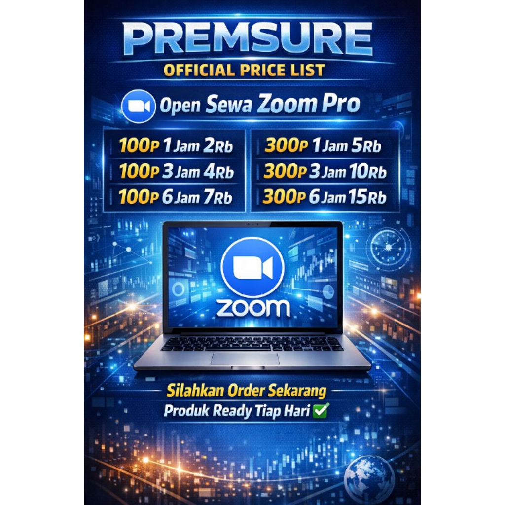 OPEN SEWA ZOOM PREMIUM SIAP PAKAI HARIAN