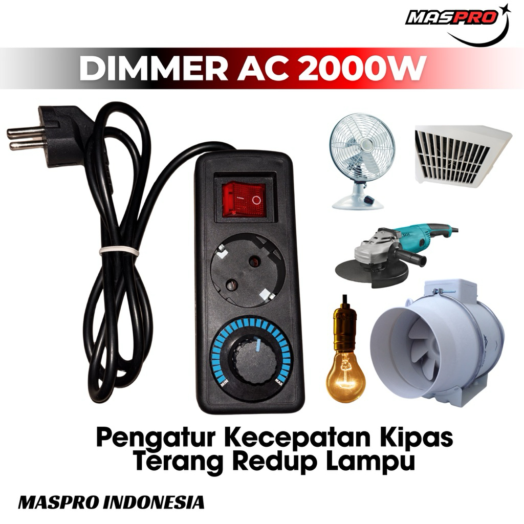Dimer 2000 Watt AC 220V - Pengatur Kecepatan Mesin Serbaguna