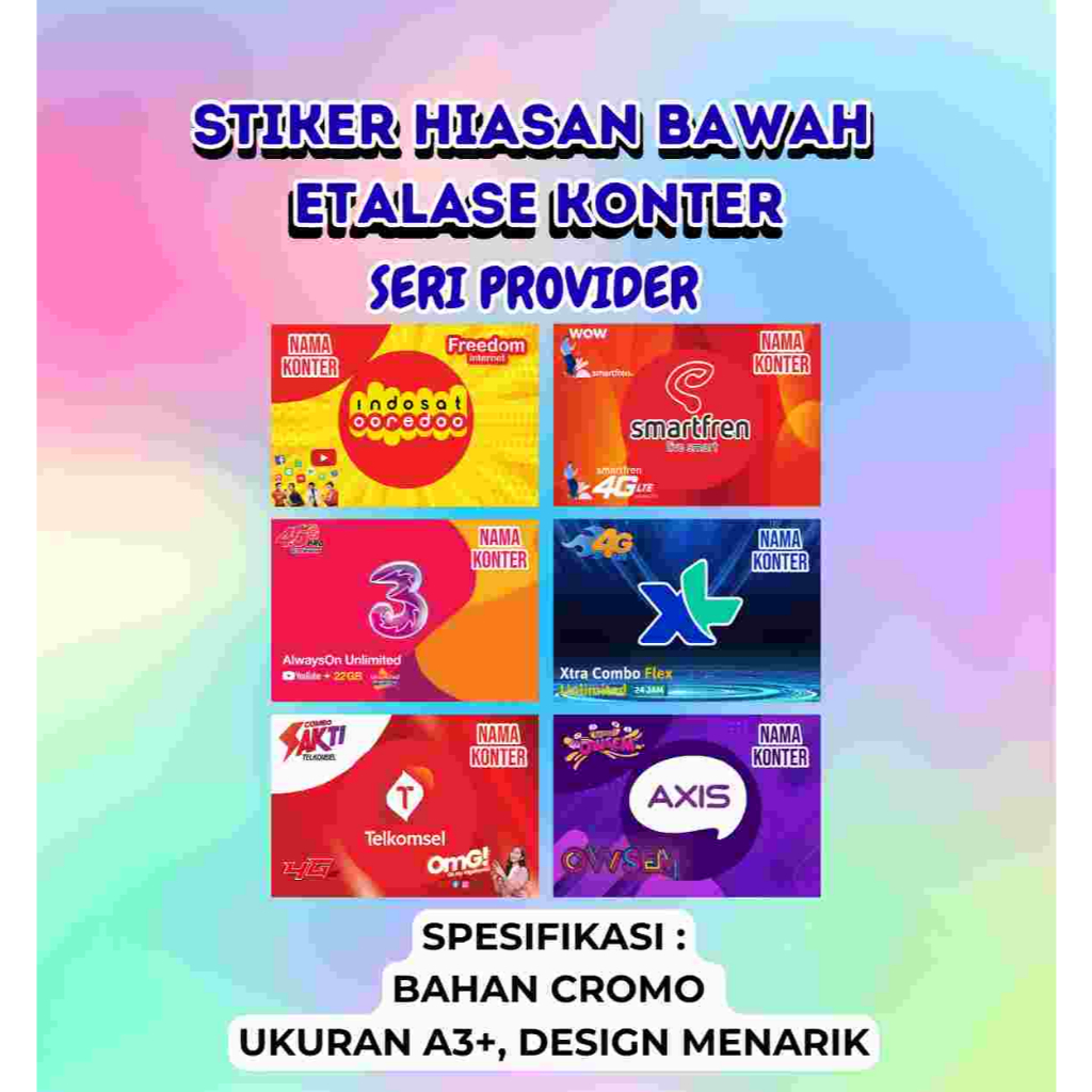 Stiker Bawah Etalase Toko • Hiasan Kaca Display • Desain Menarik & Custom Bisa