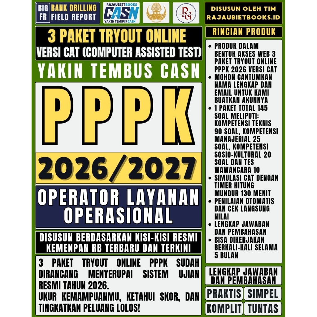 LATIHAN SOAL TRYOUT PPPK OPERATOR LAYANAN OPERASIONAL 2026/2027