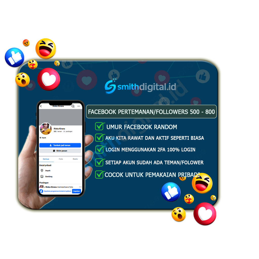Jual Akun Facebook Pertemanan/Followers 500-800