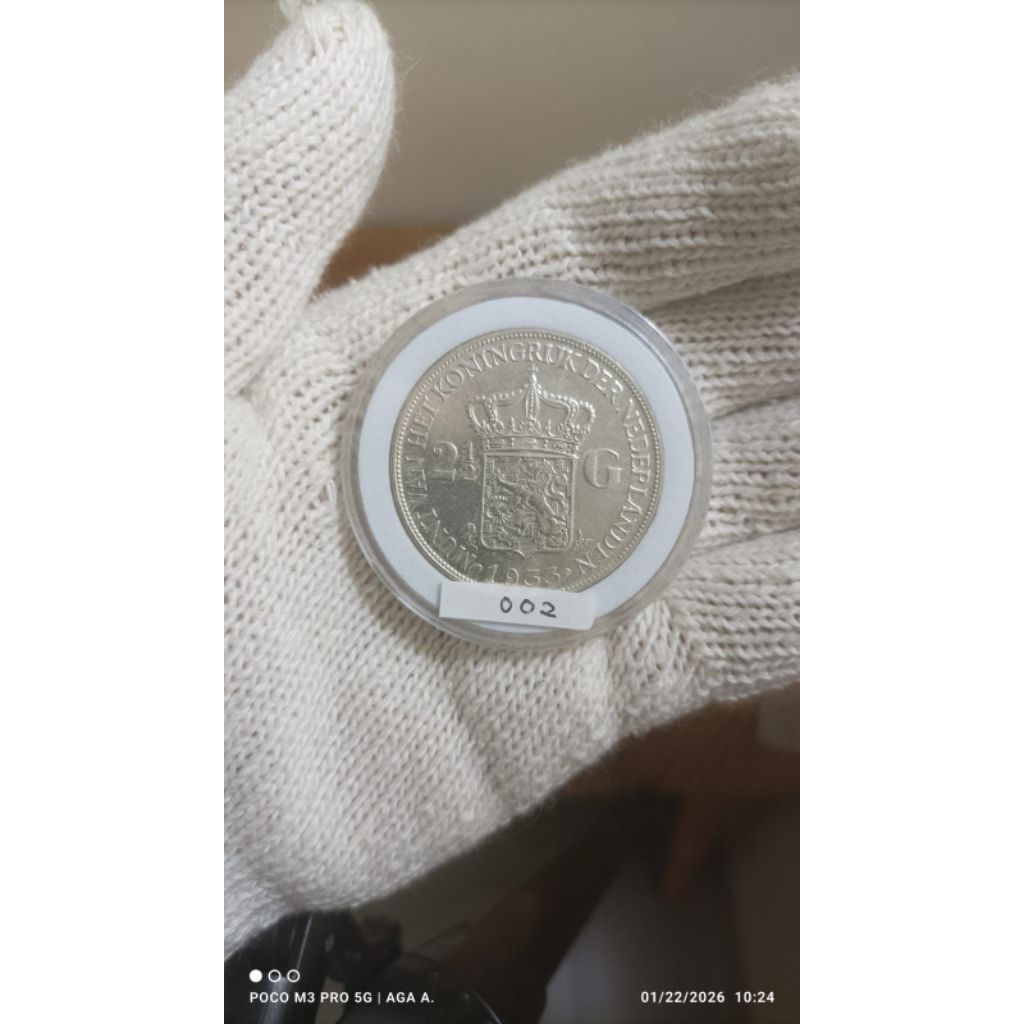 Koin Perak / Silver 72% - 2½ Gulden / 2,5 Gulden / 2.5 Gulden - Wilhelmina - Netherlands East Indies