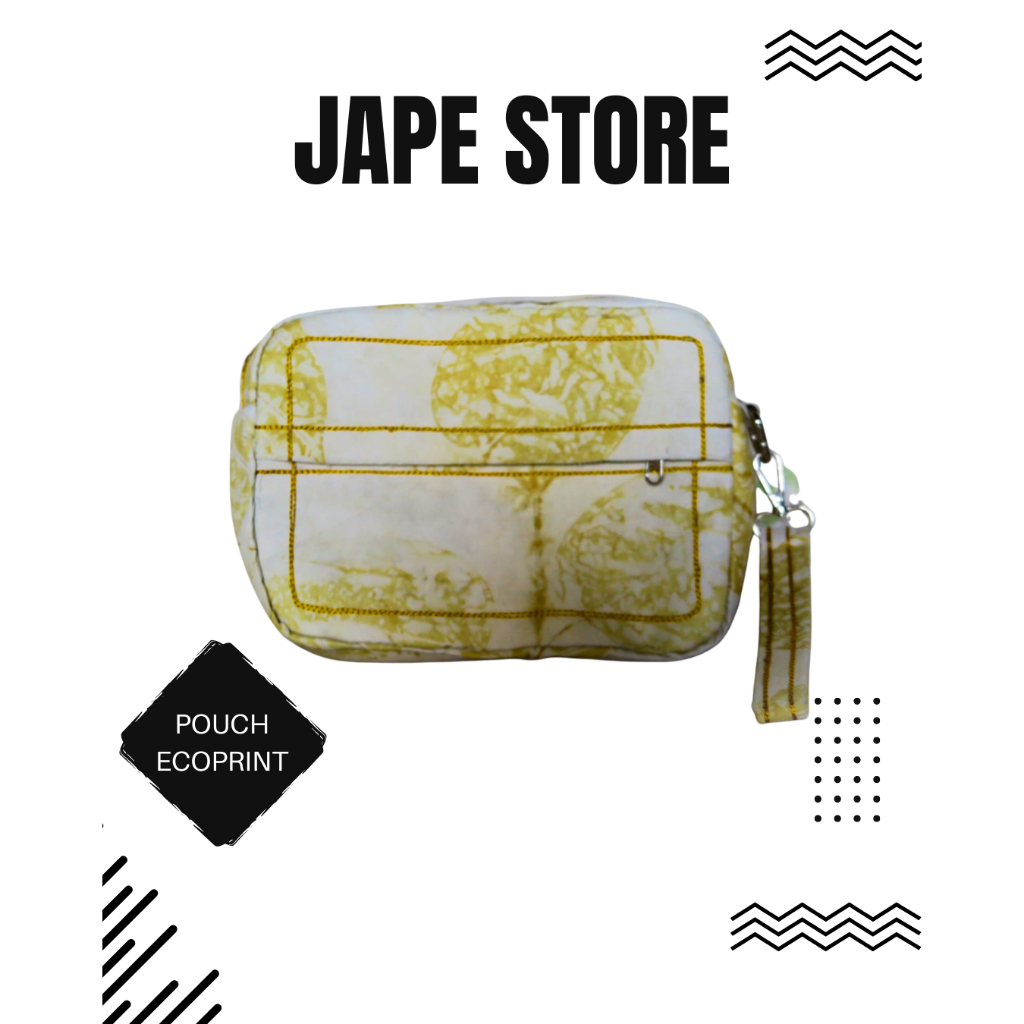 Pouch Ecoprint Daun Natural – Tas Kosmetik & Aksesoris Handmade