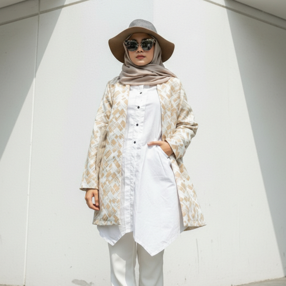 Zaskia Sungkar - Edith Outer Blazer Cardigan Modis Warna Mocca Allsize