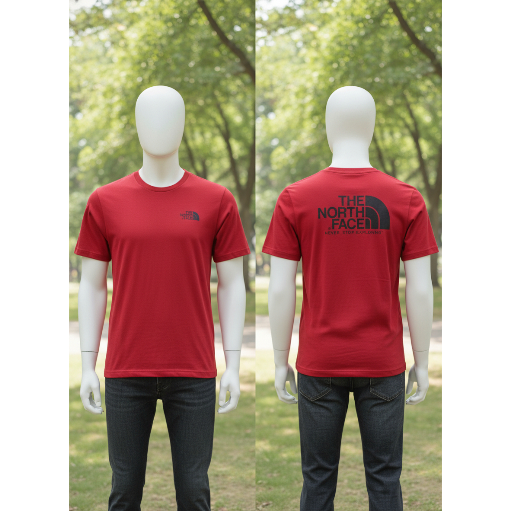 Kaos The North Face Original Tshirt Outdoor – Bahan Premium Cotton, Nyaman & Stylish – Merah
