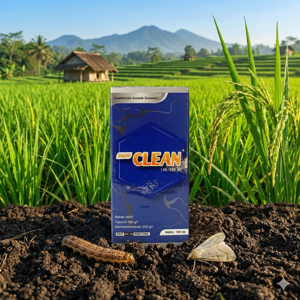 Insektisida Sagri Clean 150/350 SC 100ml - Obat Hama Pengerek Batang Padi & Putih Palsu (Fipronil + 