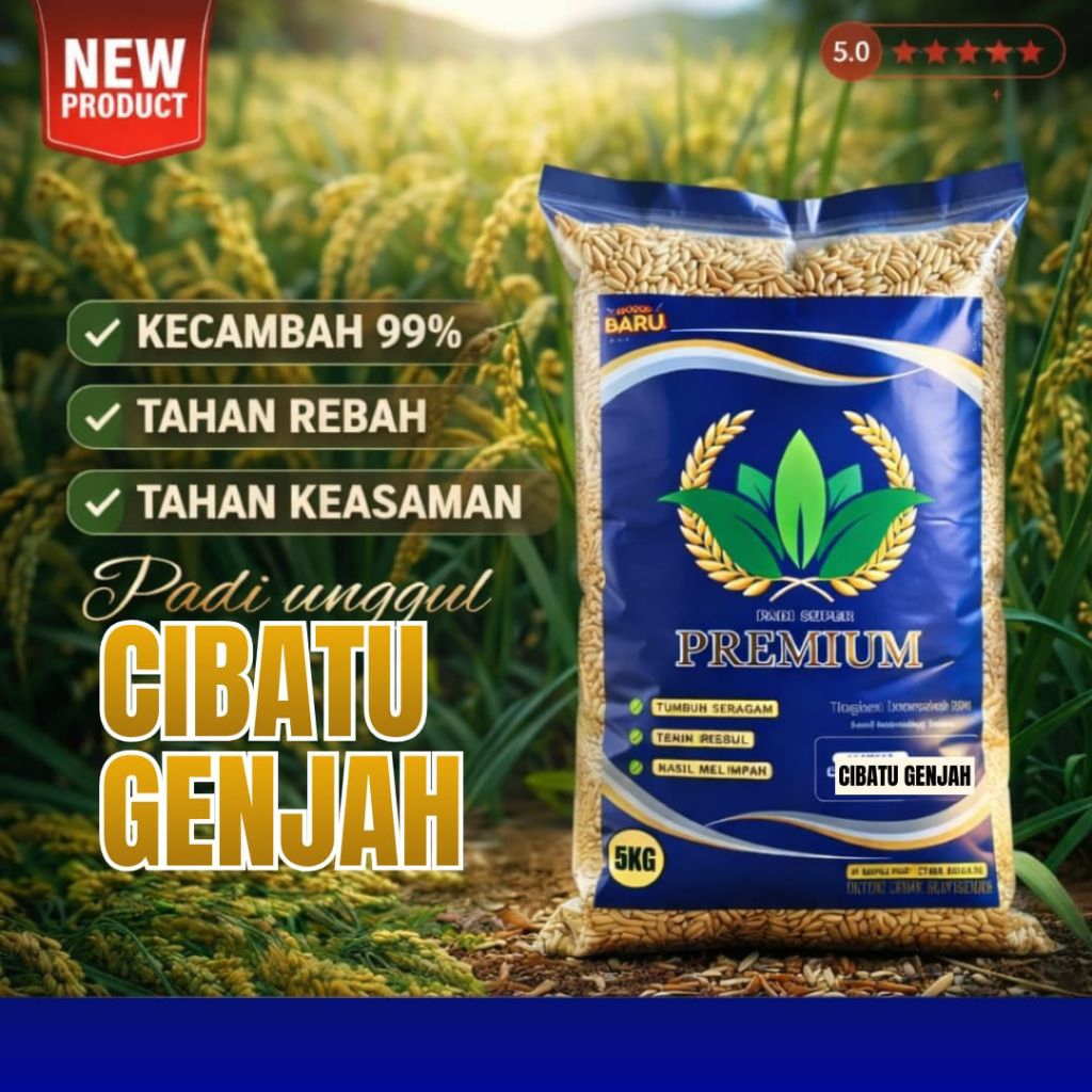 Benih padi unggul cibatu genjah ( benih padi umur 85 hari cibatu genjah )