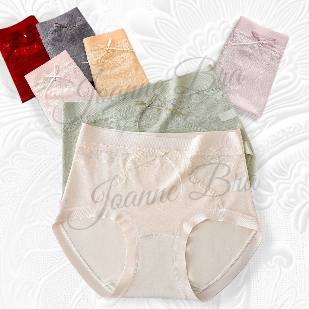 Elena Celana Dalam Wanita Mid Waist Semi Transparan E 9605 - CD Fit bb 55kg Seksi Katun