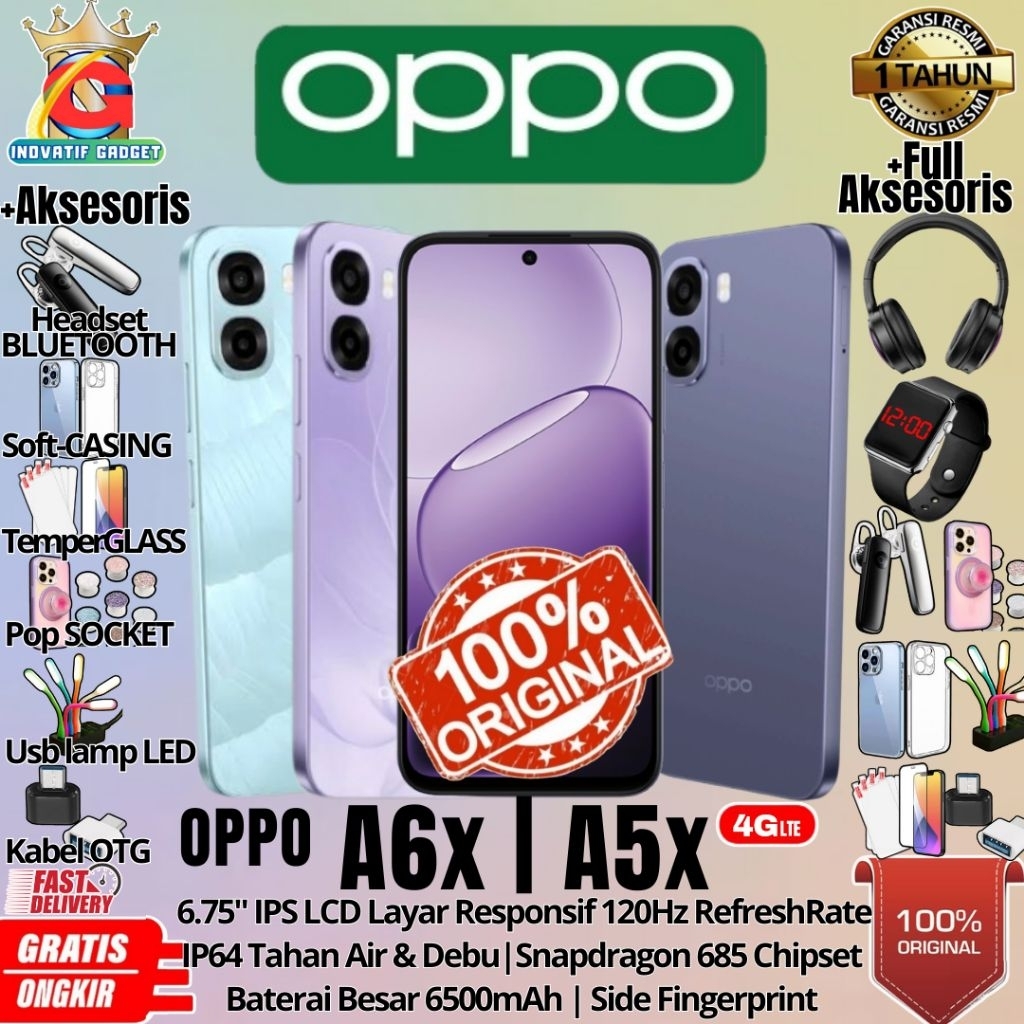 HP BARU OPPO A6x | OPPO A5x 8/128GB & 6/256GB & 6/128GB & 4/128GB 4/64GB RAM UPTO 16GB Snapdragon 68