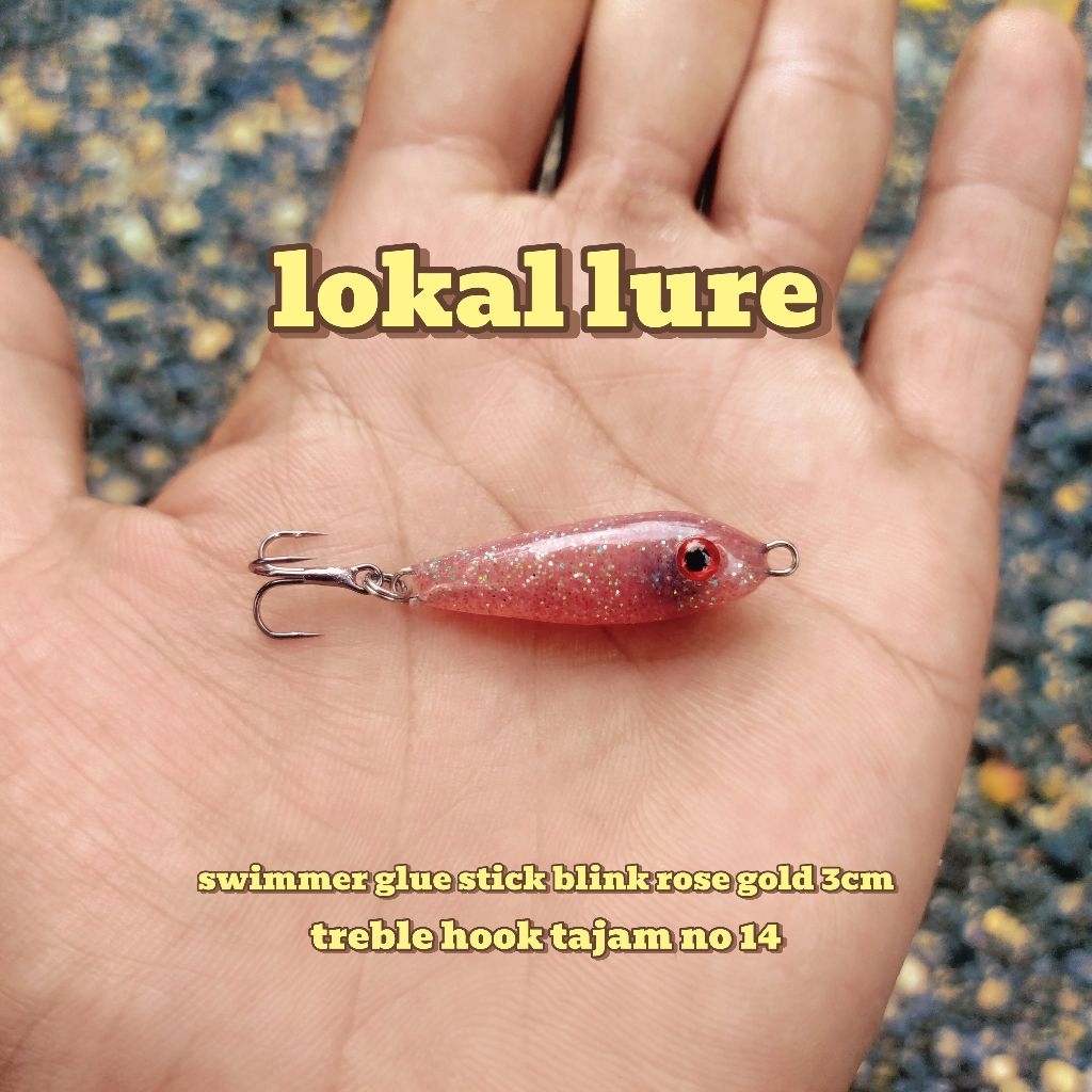 lure hampala 3cm rose gold lure casting hampala lure glue stick swimmer hampala umpan pancing castin