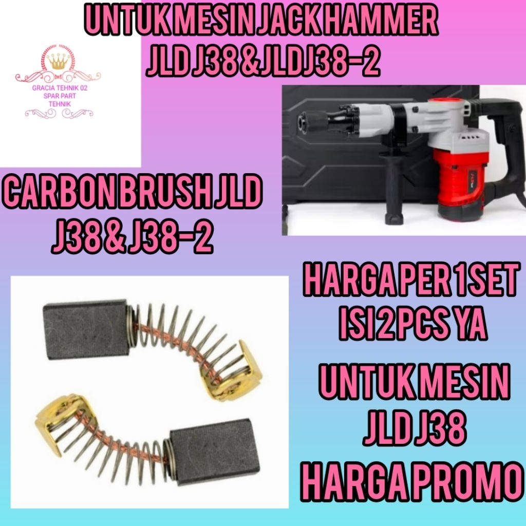 CARBON BRUSH JACK HAMMER JLD J38 ARENG SPULL JLD J38 JACK HAMMER JLD J38 BARANG READY PROMO