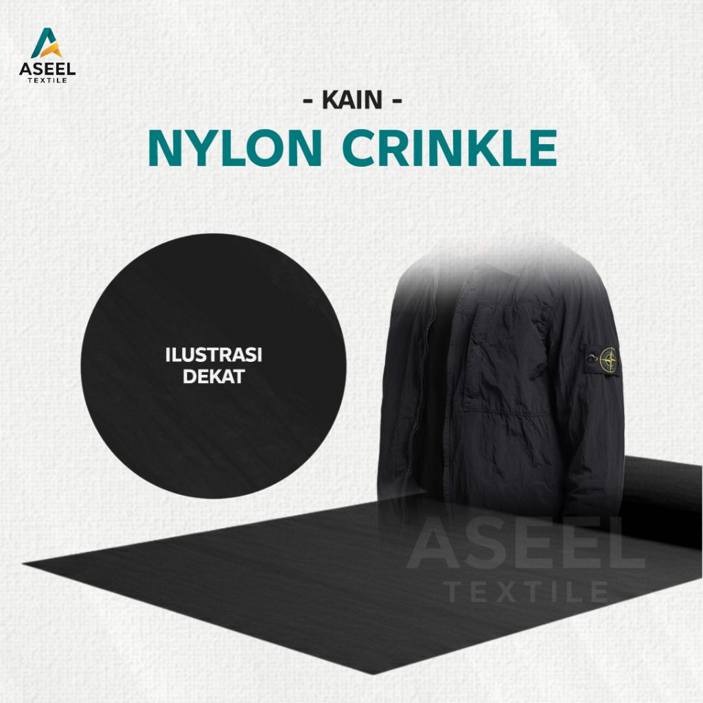Kain Nylon Crinkle Kusut Jaket – Kain Tas, Jaket Outdoor, Windbreaker