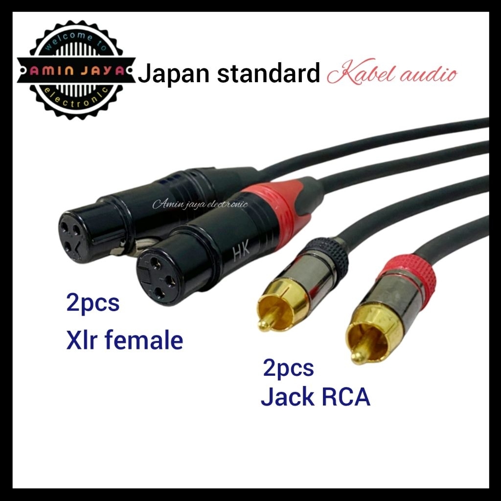Kabel rca to xlr canon female kabel jack xlr female to rca sepasang berkualitas