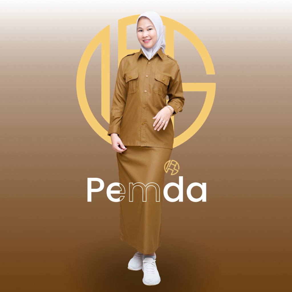 Seragam Dinas PDH Pria Wanita Bahan Katun Toyobo Model Rok Span Atasan Baju Dinas