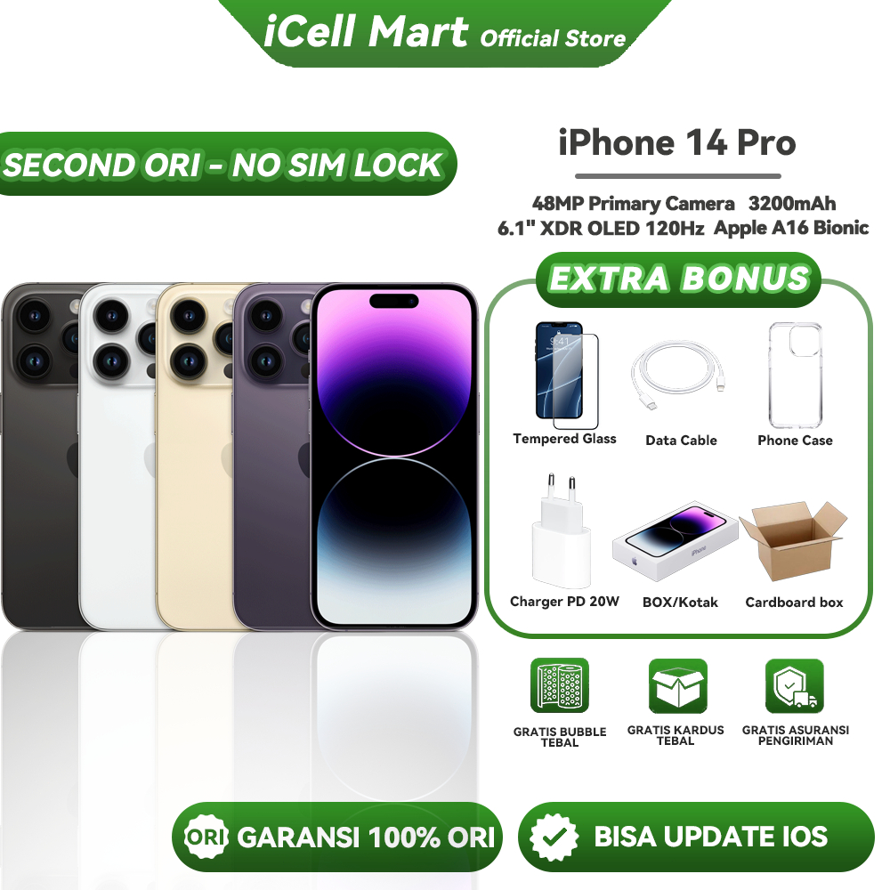 iPhone 14 Pro Second  Original 100% inter Pro Max Normal 128GB 256GB Bekas