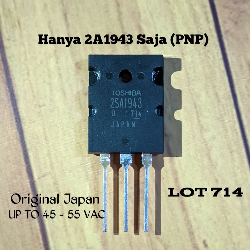Transistor Toshiba Sebelah 2SA1943 Saja (PNP) Lot 714 Original Japan Transistor Toshiba Pincang A194