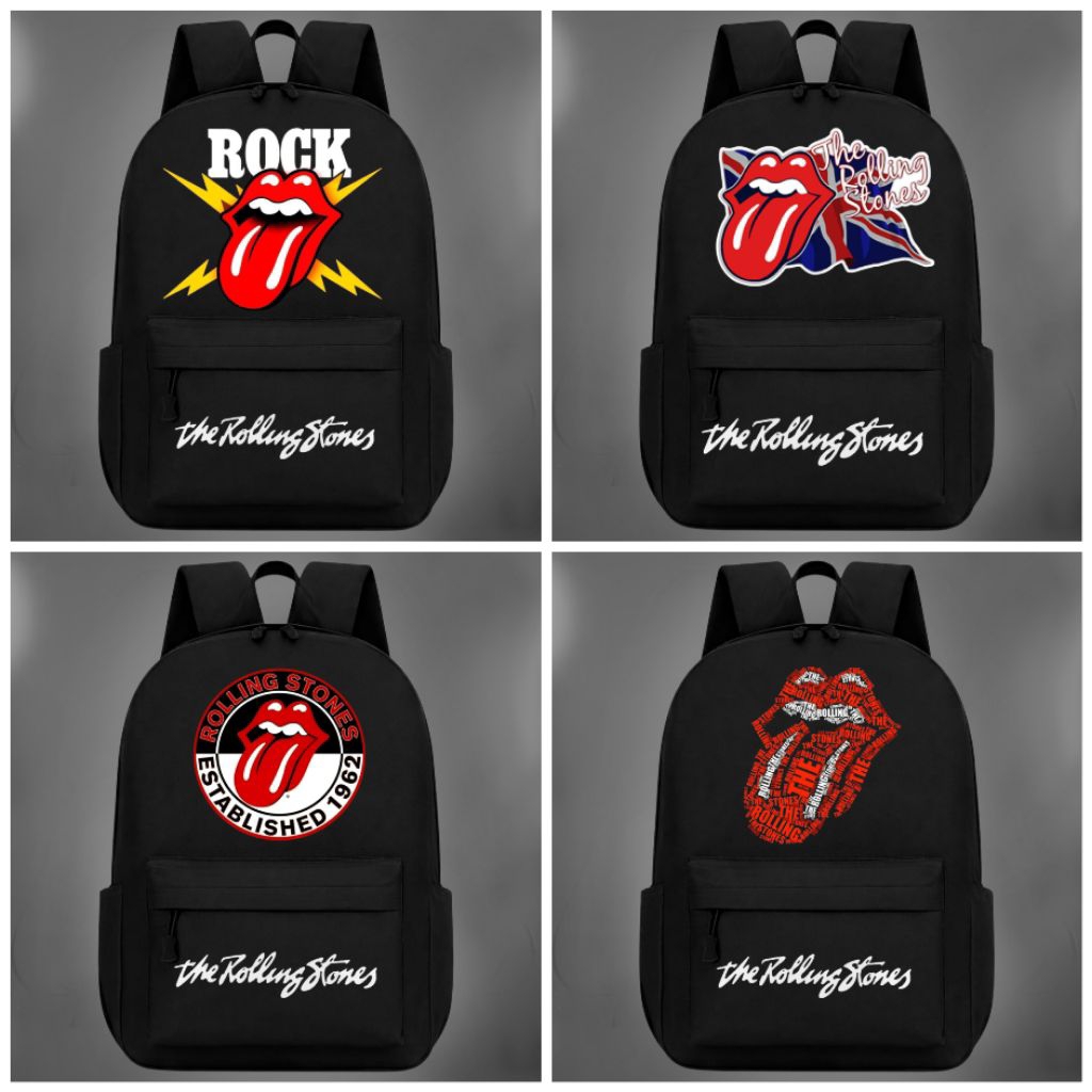 Tas Sekolah grup rolling stones/Tas Ransel Backpack Kanvas Tebal/Tas Laptop/Bag School/Tas Olahraga