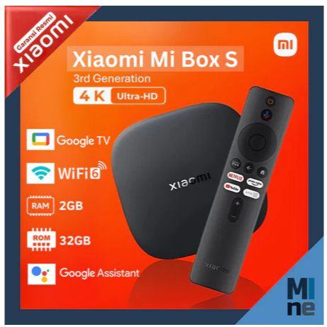 Xiaomi TV Box S (3rd Gen) 4K UHD Image Quality HDR10 Dolby Vision WiFi-6 Google TV Mi Box second mul