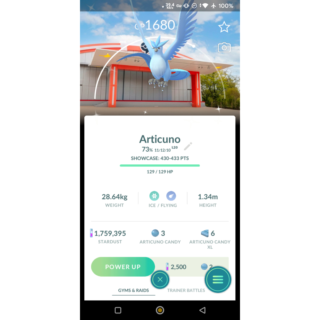 Pokemon Go Shiny Articuno PokePark KANTO Background