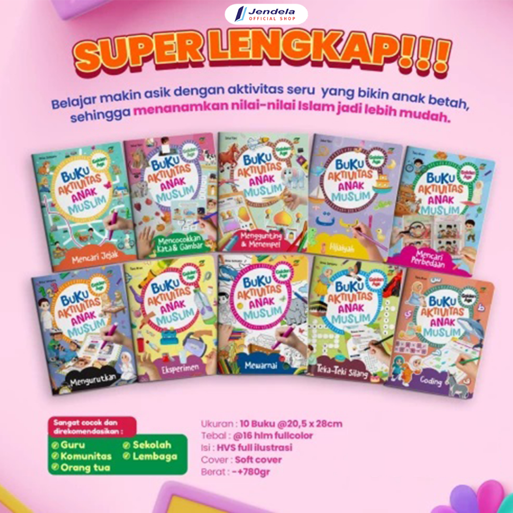 (Isi 10 Buku) Paket Buku Anak Seri Aktivitas Anak Muslim 10 Buku Aktivitas Seru Bertema Pengetahuan 
