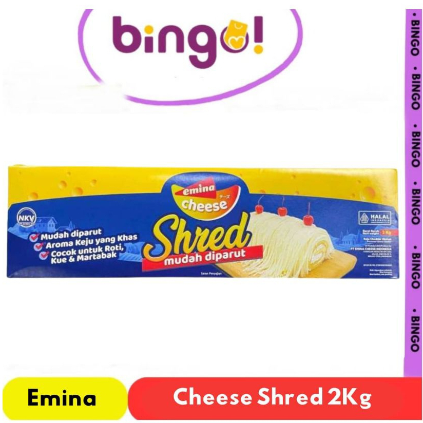 Emina Shred Cheese 2Kg / Keju Emina Shred