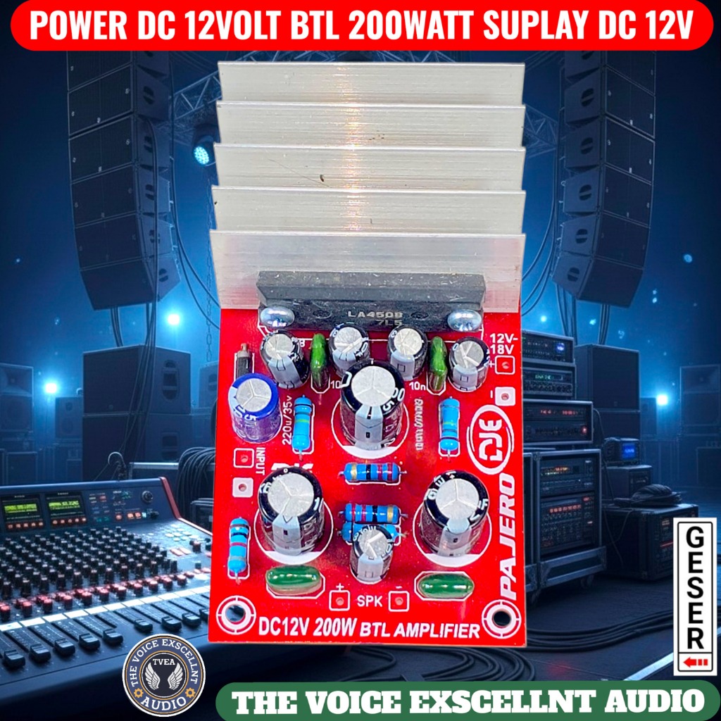 Kit Power Amplifier Mobil PAJERO Mono DC 12 volt BTL 200 Watt Kualitas Terbaik DJE PRO SERIES