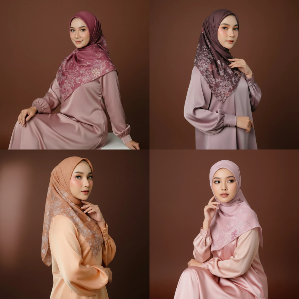 scarf zoya | hijab segi empat motif | bahan voal | motif random