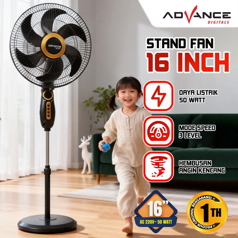 Advance Digitals SF-16A Kipas Angin 16" Berdiri Stand Fan Votre Garansi Resmi 1 Tahun