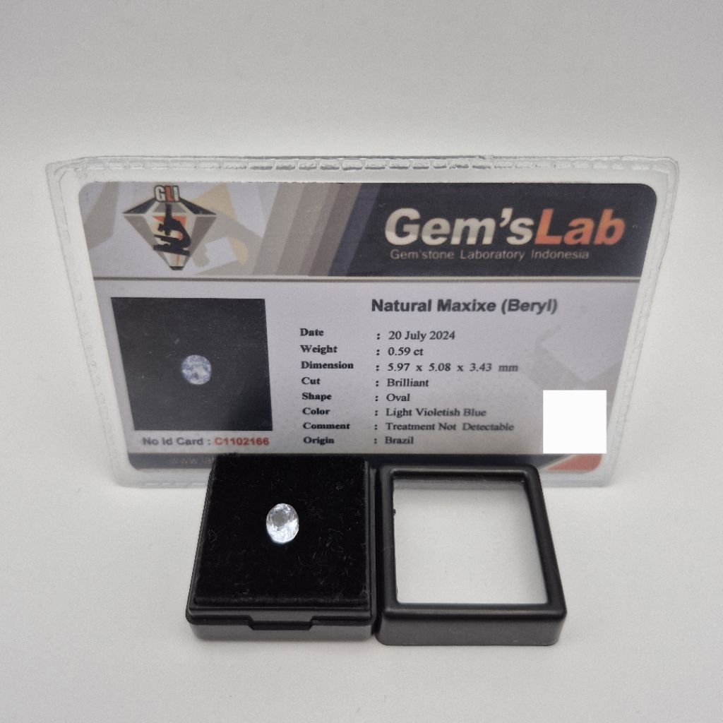 0.59 ct batu permata Natural Maxixe (Beryl), permata natural maxixe (beryl) 0.59 ct dimensi 5.97x5.0