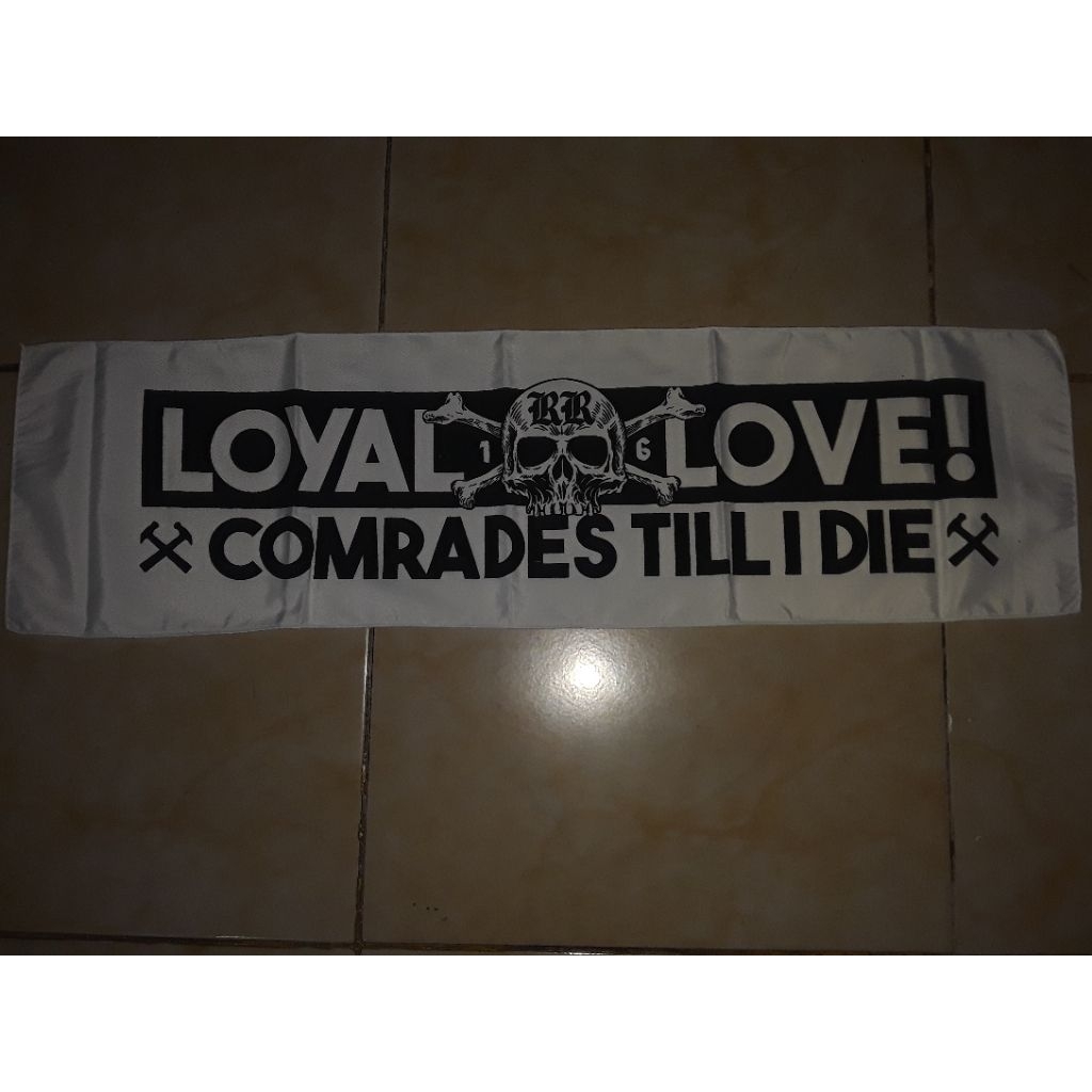 REBELLION ROSE OFFICIAL MERCHANDISE | BENDERA COMRADES TILL I DIE PUTIH