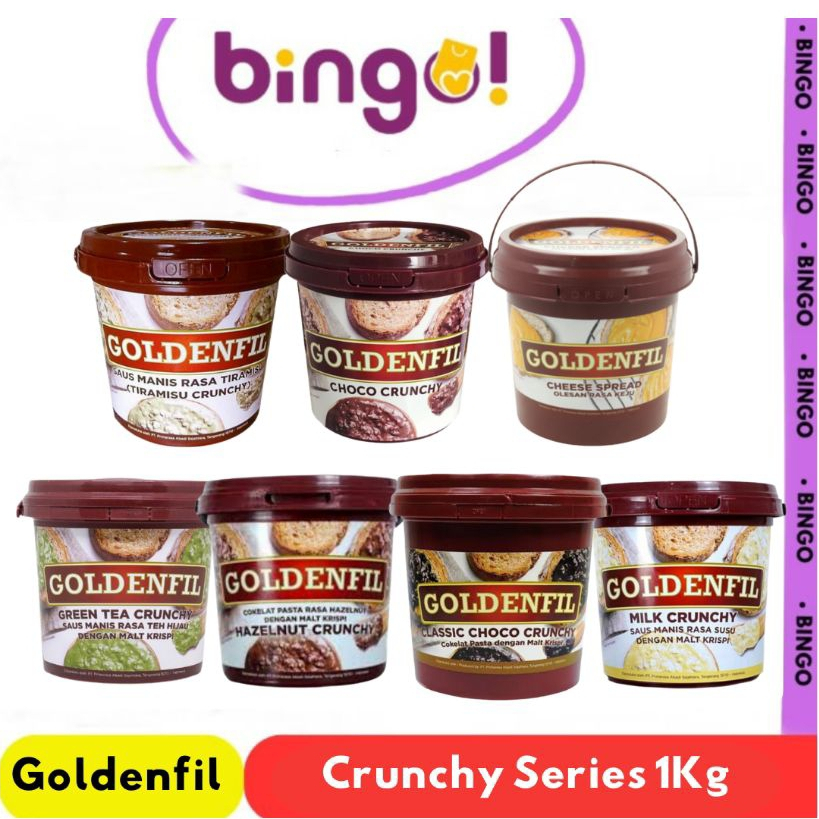 Goldenfil Crunchy 1kg / Selai Roti Bakar / Toping Roti / Selai Roti / Selai Coklat / Olesan Roti Ras